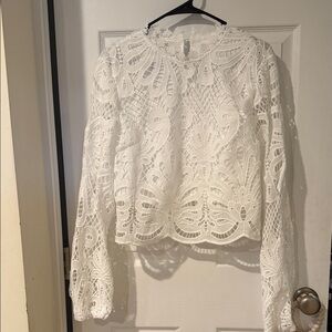 SHEIN White Lace Blouse